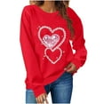 thumbnail image 6 of GuzomFashion Womens Pink Rhinestone Heart Sweatshirt, Relaxed Fit Crewneck Long Sleeve with Sparkle, S-XXL Casual Valentine's Day Top,Size M, 6 of 6