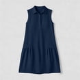 thumbnail image 6 of ClodeEU Women's Sleeveless Collared Shirt Dress, Casual Solid Color Ruffled Hem Tunic Mini Dress Navy,Women's Plus S, 6 of 6