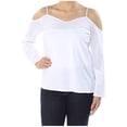 thumbnail image 2 of 1.STATE Blusa tejida con hombros descubiertos para mujer, blanca, pequeña, 2 of 2