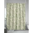 thumbnail image 5 of Shower Curtain Sage Green Floral Branch Bathroom Curtains with Hooks, Waterproof Fabric Vintage Flower Thread Bath Shower Curtains Set for Bathroom Bathtubs Decor 72x72 Inch, 5 of 8