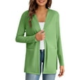thumbnail image 3 of iOPQO Sweater Cardigan Women Open Front Cardigan for Women Long Sleeve Cardigan for Women Long Sweater Cardigan Women Knitted Cardigan Light Cardigan Long Cardigans for Women Lightweight Green 3XL, 3 of 9