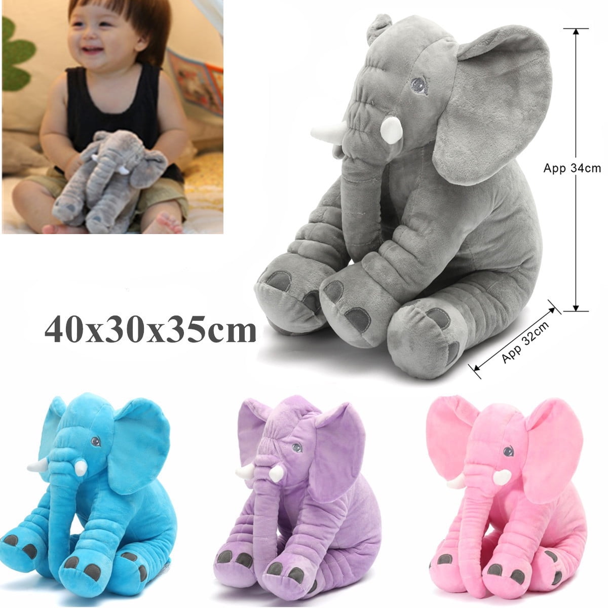long nose elephant pillow for baby