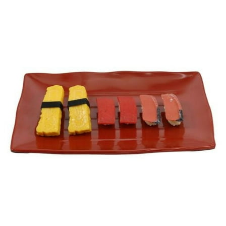 Large Red Black Melamine Serving Platter Plate or Dish For Sushi Yakitori Kebab