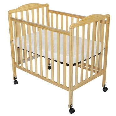 Homestock Earthy Elements Mini Crib With 3 Position, Natural, Adjustable, 3In1 Crib, Spacesaving, Portable, 40"L X 26"W X 38"H