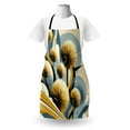 thumbnail image 3 of Floral Eucalyptus Apron, Summery Thistles in Retro Minimal Design Garden in Scandi, Unisex Kitchen Bib with Adjustable Neck for Cooking Gardening, Adult Size, Mustard Blue Grey Cream, by Ambesonne, 3 of 4