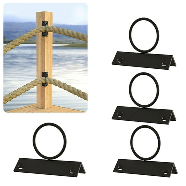 Paquete de 4 Soportes de Cuerda de 2 Pulgadas para Postes de Esquina, Soportes de de Caída de Acero Inoxidable, Decorativos para Cercas de Cuerda de .