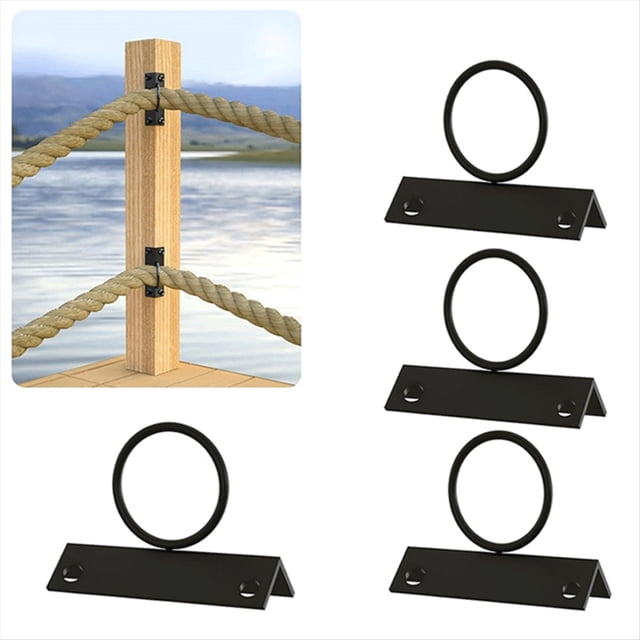 Paquete de 4 Soportes de Cuerda de 2 Pulgadas para Postes de Esquina, Soportes de de Caída de Acero Inoxidable, Decorativos para Cercas de Cuerda de .
