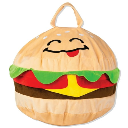 UPC: 0850020859450 | Good Banana Hamburger Toy Storage Bag – Convertible Fill n Chill Bag That transforms into a Comfy seat When Full of Plush Toys for Kids Rooms