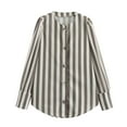 thumbnail image 1 of ameIAEA Button Down Shirts for Women Striped Long Sleeve Bloues Color Block Casual Fall Tops, 1 of 6