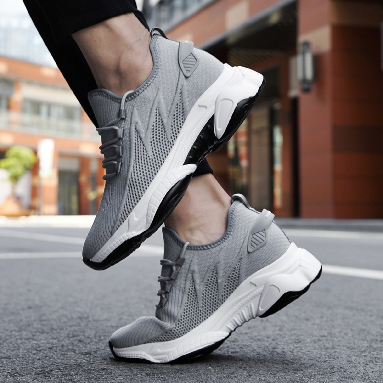 Men's Sneakers Outdoor Hiking Shoes High Top Breathable for Autumn and Winter Comfortable Athletic Footwear