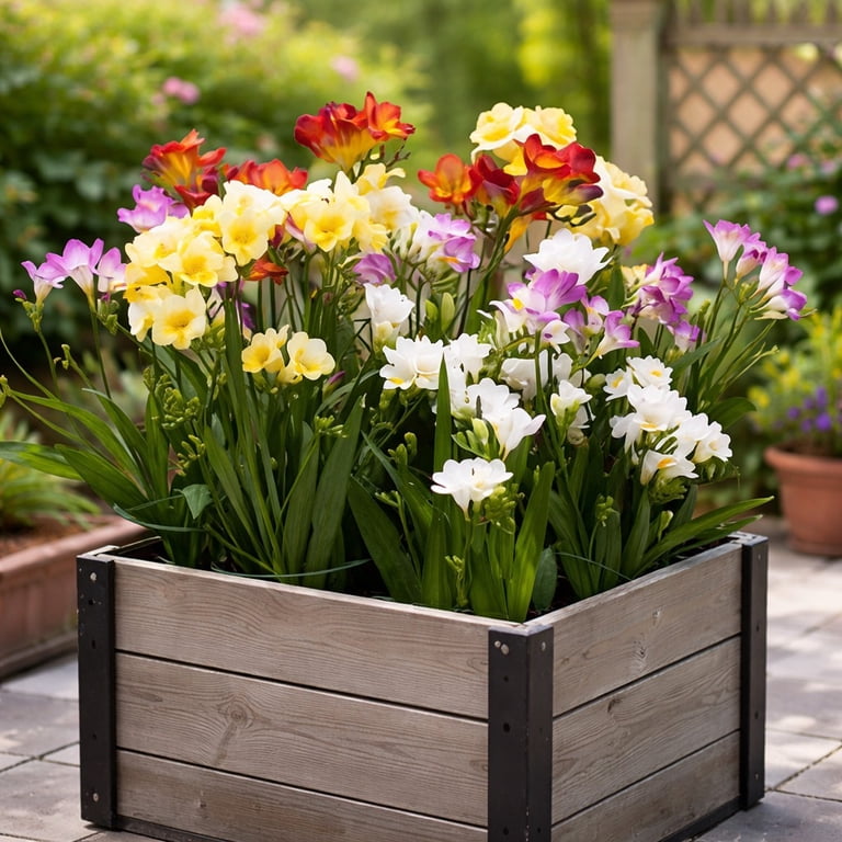 Outdoor Live Full Sun Garden - Mixed Freesia Flowers, 30 Bulbs