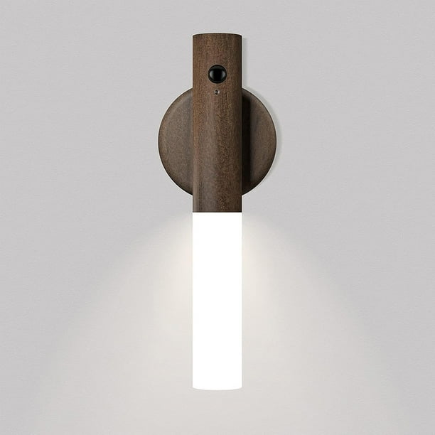 Set de 3 Lámparas LED con Sensor de Movimiento Lo Necesito Modelo LSM3 | Recargables USB-C | Luz Cálida 2700-3000K | Base Magnética y Adhesiva | Color Madera Nogal