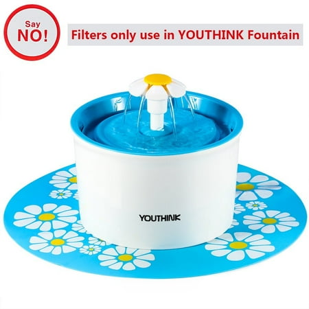 Premium Activated Filter Carbon - Yosoo Replacement Water Fountain Filters Premium Cotton Activated Carbon Pet Water Filter 4Pcs