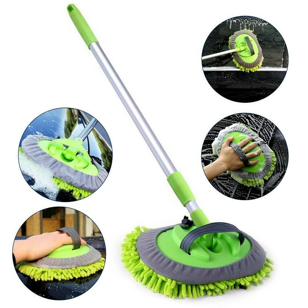 Microfiber Car Wash Brush Cleaning Mop Auto Truck Long Handle Extension