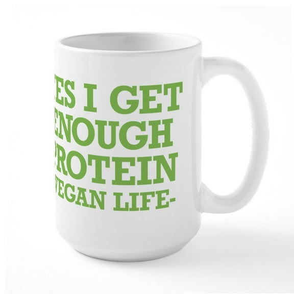 CafePress - Vegan Life - 15 oz Ceramic Large White Novelty Mug