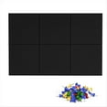 thumbnail image 2 of Alternativa al corcho, paquete de 6 paneles de fieltro para pared con 50 chinchetas, paneles de pared negros, 2 of 5
