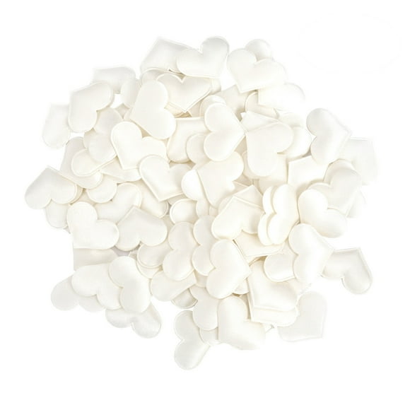 Artificial Petals White Heart Shape Wedding Party Decoration 600Pcs 1.2*0.04*1In