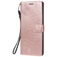 thumbnail image 6 of For Moto G power 2021 Wallet Case, Kickstand Case with Credit Card Holder, Embossed Butterfly Pattern with Strap Premium PU Leather Magnetic Closure Shockproof Protective Flip Cover, Rosegold, 6 of 8