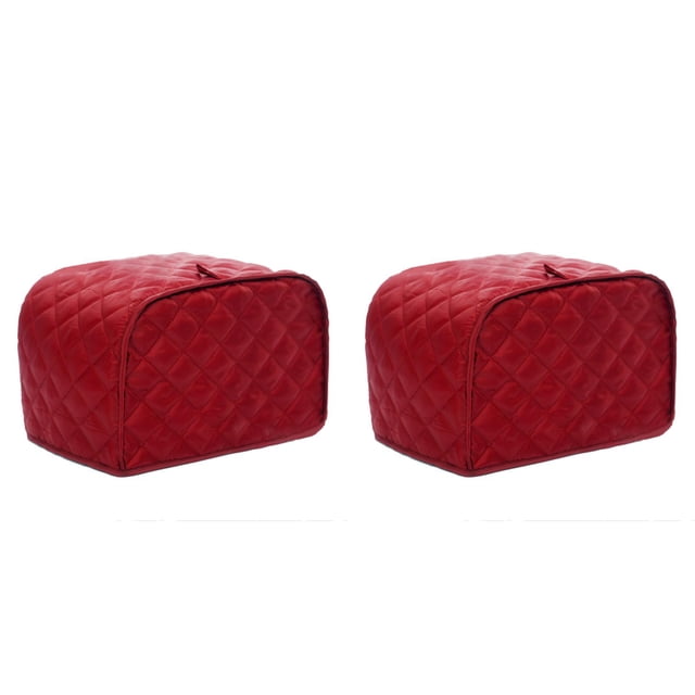 WUSUOWEI 2PCS Bread Toaster Cover and Protector,Toaster Cover,Polyester Fabric Quilted Four Slice Toaster Appliance Dirt Proof Cover for Kitchen Small Appliance Dirt and Fingerprint Protection
