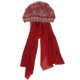 thumbnail image 2 of Hijab musulmán para mujer, elástico, transpirable, suave, cómodo, Material duradero, respetuoso con la piel, patrón de flores, turbante musulmán, rojo vino, 2 of 5
