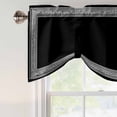 thumbnail image 3 of Black Geometric Tie Up Valance Curtains for Windows, Kitchen Curtains Window Shades, Country Farm Traditional Chinese Tile Light Filtering Roman Curtain Valances for Bedroom/Bathroom/Cafe 60"x18", 3 of 9