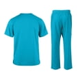 thumbnail image 3 of Domuza Scrubs Medical Uniform Man Scrubs Set Medical Scrubs Top and Pants, with Multiple Pockets Turquoise S, 3 of 5