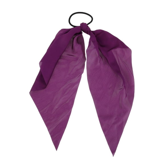 Unique Bargains 1 Pc Solid Triangle Ribbon Hair Elastic Band for Home Dark Purple
