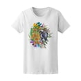 thumbnail image 2 of Zebra Tropical Flower Paradise T-Shirt Women -Image by Shutterstock, Female Medium, 2 of 4