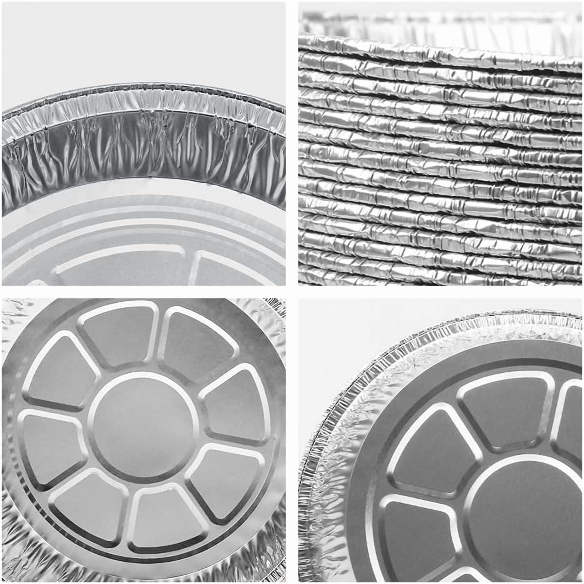 Non-Stick Round Disposable Air Fryer Aluminum Foil Liners 50PCS, Oil-Proof Aluminum Foil Tin Box Also for Steamer Basket Instant Pot Oven & Grill (6 Inch)