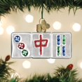 thumbnail image 2 of Adorno colgante de cristal soplado con forma de mahjong navideño del Viejo Mundo, 2 of 7