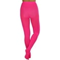 thumbnail image 2 of ToBeInStyle Women's Opaque Solid Color Nylon Tights Pantyhose Hosiery - Neon Pink - One Size, 2 of 7
