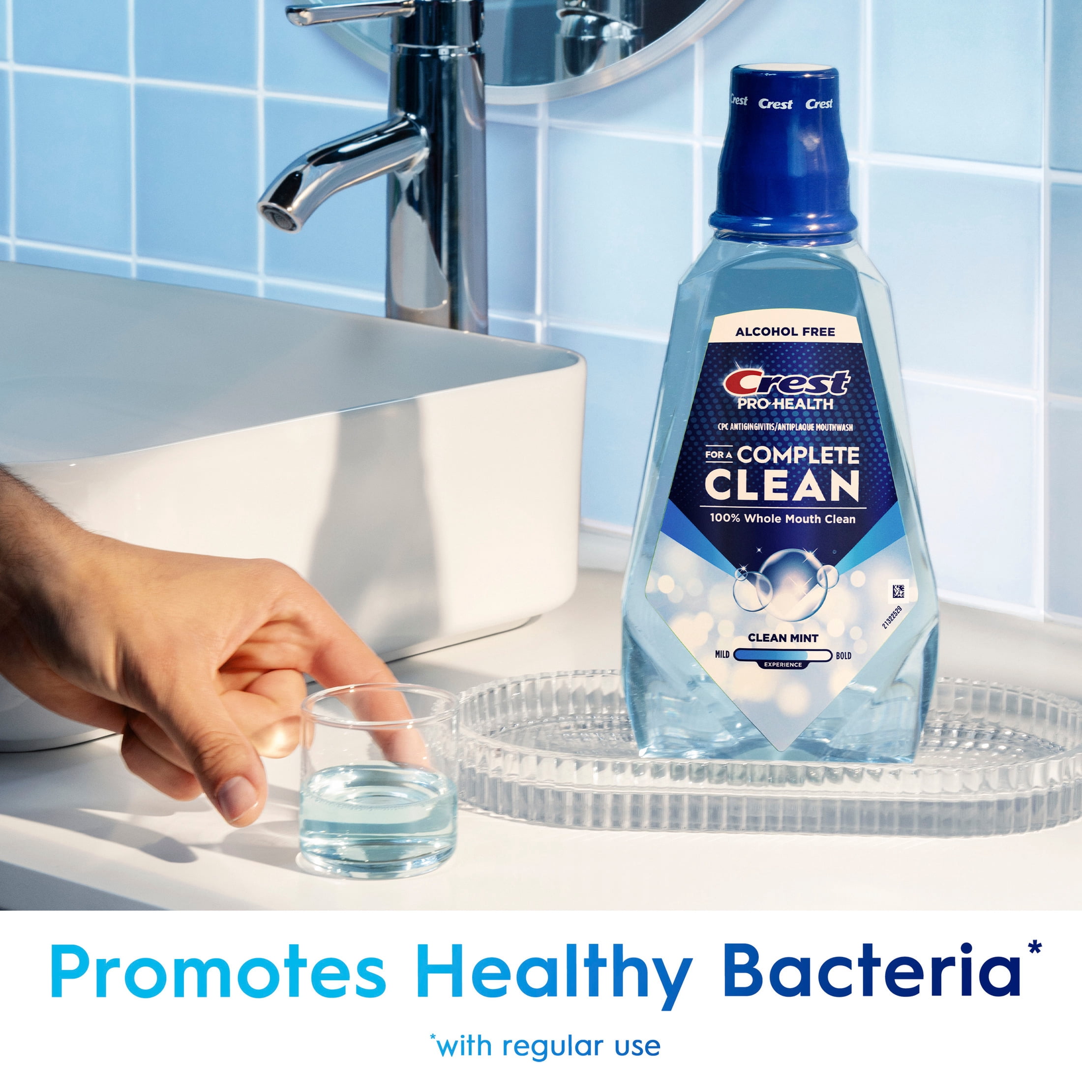 Crest Mouthwash, Pro-Health Mouthwash, Alcohol-Free Oral Rinse, Clean Mint, 1L, 946mL (33.8 fl oz)
