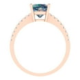 thumbnail image 4 of 2.7 ct Cushion Cut Blue Moissanite Solitaire with Simulated Diamond Accents 14K Rose Gold Womens Engagement Ring, 4 of 5