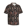 thumbnail image 2 of Daiia Retro Floral Hawaiian Shirt for Men Gentle Cotton Regular Short Sleeve Casual-Small, 2 of 9