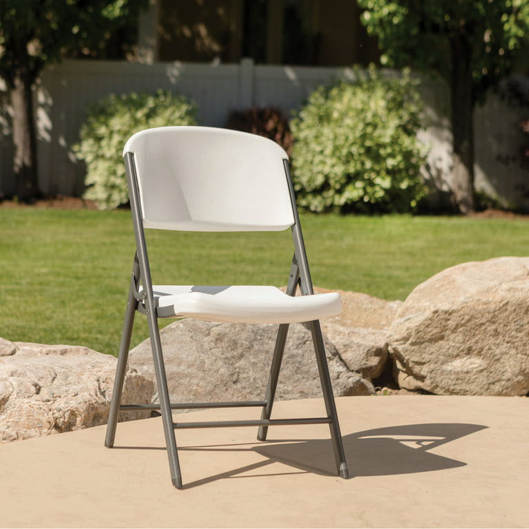 Lifetime Folding Chair, Indoor/Outdoor Commercial, White Granite, 4 Pack  (42804)