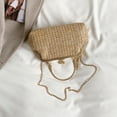thumbnail image 4 of Yucurem Chain Women Evening Bag Weaving Ladies Clutch Purse for Wedding Party (Khaki), 4 of 10