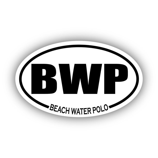 beach water polo bwp oval bumper sticker 3m vinyl decal 3