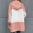 thumbnail image 6 of IROINNID Women's Mid-Long Overcoat Contrast Color Long Sleeve Color Blocking Waterproof Outdoor Sports Casual Jacket, Pink, 6 of 6