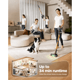 thumbnail image 3 of Cordless Vacuum Cleaner, 35KPa Powerful Suction Stick Vacuum, Up to 34 Mins Runtime Lightweight Vacuum with Green LED Headlights, Self-Standing Handheld Vacuum for Hard Floor Carpet, 3 of 9