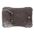 thumbnail image 2 of Western Solid Brass Engraved Rectangular Belt Buckle, 2 of 2