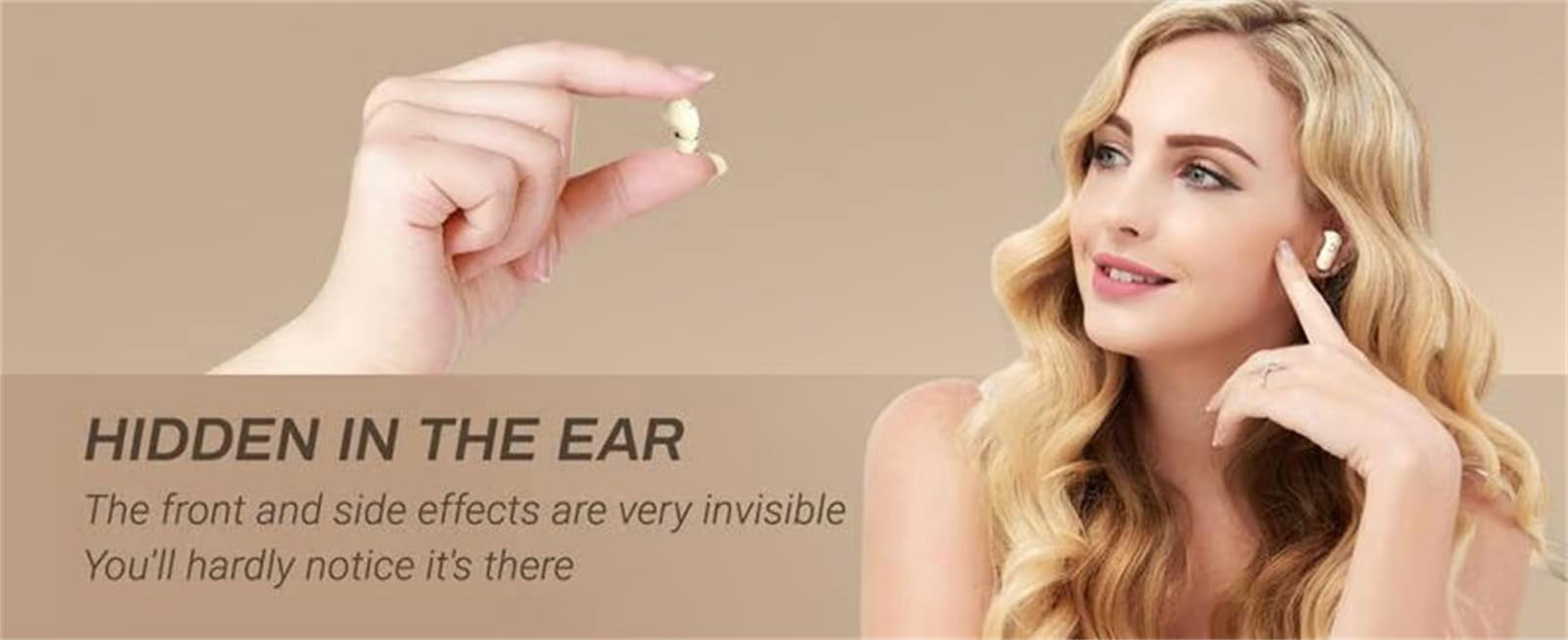 2 Pairs Tiny Size Invisible Wireless Bluetooth Headphones, Sk35 Bluetooth in Ear Headphones, Mini Sleep Earphones, Four-Ear Painless Mini in-Ear Headphones, Dual Bluetooth Earphones Wireless (1PC,C)
