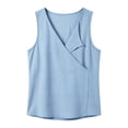 thumbnail image 4 of Perfectbot Women's Wrap V-Neck Sleeveless Blouse Solid Color Trendy Tank Top Summer Linen Blend Cami Shirt, 4 of 7