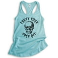 thumbnail image 1 of Party Your Face Off Tank Top, Ladies Racerback Tank Top, Halloween Tank, Skull Tank, Skeleton Tank, Cancun, Medium, 1 of 3
