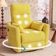 thumbnail image 2 of Homall 360° Power Swivel Recliner High Back Adult Rocker Recliner Chair with 2 Pillows for Nursing Expectant Mothers,Corduroy Yellow, 2 of 8