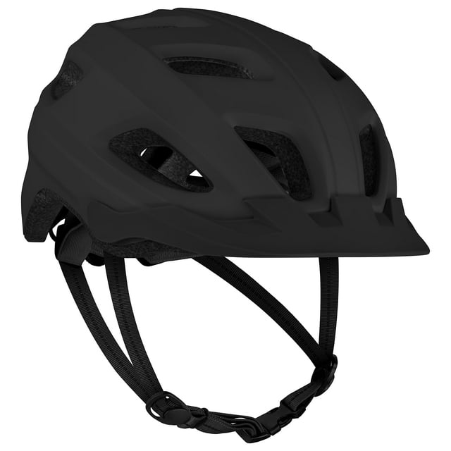 Retrospec Lennon Casco de bicicleta con luz de seguridad LED Esfera ajustable y visera extraíble - Casco de bicicleta ajustable para hombres y mujeres adultos - Negro mate Talla única