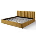 thumbnail image 6 of Omax Decor Jaxon Upholstered Platform King Bed in Gold Fabric, 6 of 7