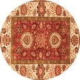 thumbnail image 1 of Ahgly Company Indoor Round Abstract Orange Modern Area Rugs, 6' Round, 1 of 4