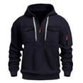 thumbnail image 3 of MHFRRA Sudadera con Capucha y Bolsillo para Hombre, Estilo Informal, con Forro, Cómoda y Ligera, para Actividades Al Aire Libre Marina de guerra, 3 of 8