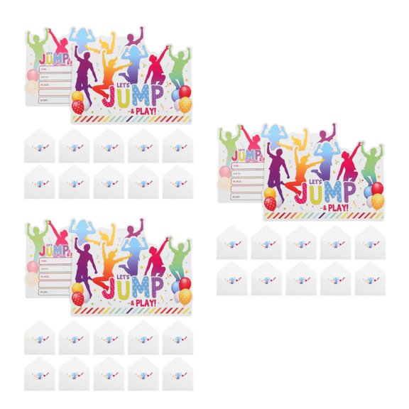 36 Sets  Jump Theme Party Invitations Fun And Unique Birthday Invite Cards With Envelopes For Boys And Girls Kids Parties And Celebrations