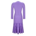thumbnail image 6 of YUGYXL Womens Vintage Western Cowgirl Dress Deep V Neck Long Sleeve Button Down Maxi Dresses Retro Slit Ruffle Dress Purple XXXL, 6 of 7